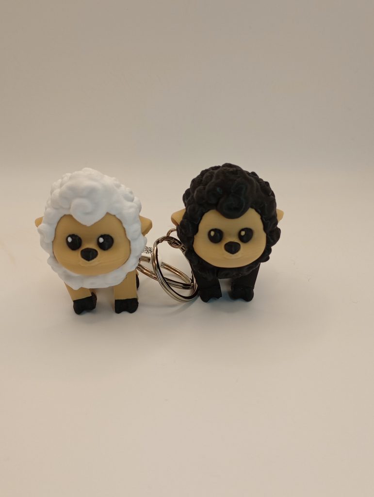 3D Printed Articulated Lamb Keycahin
